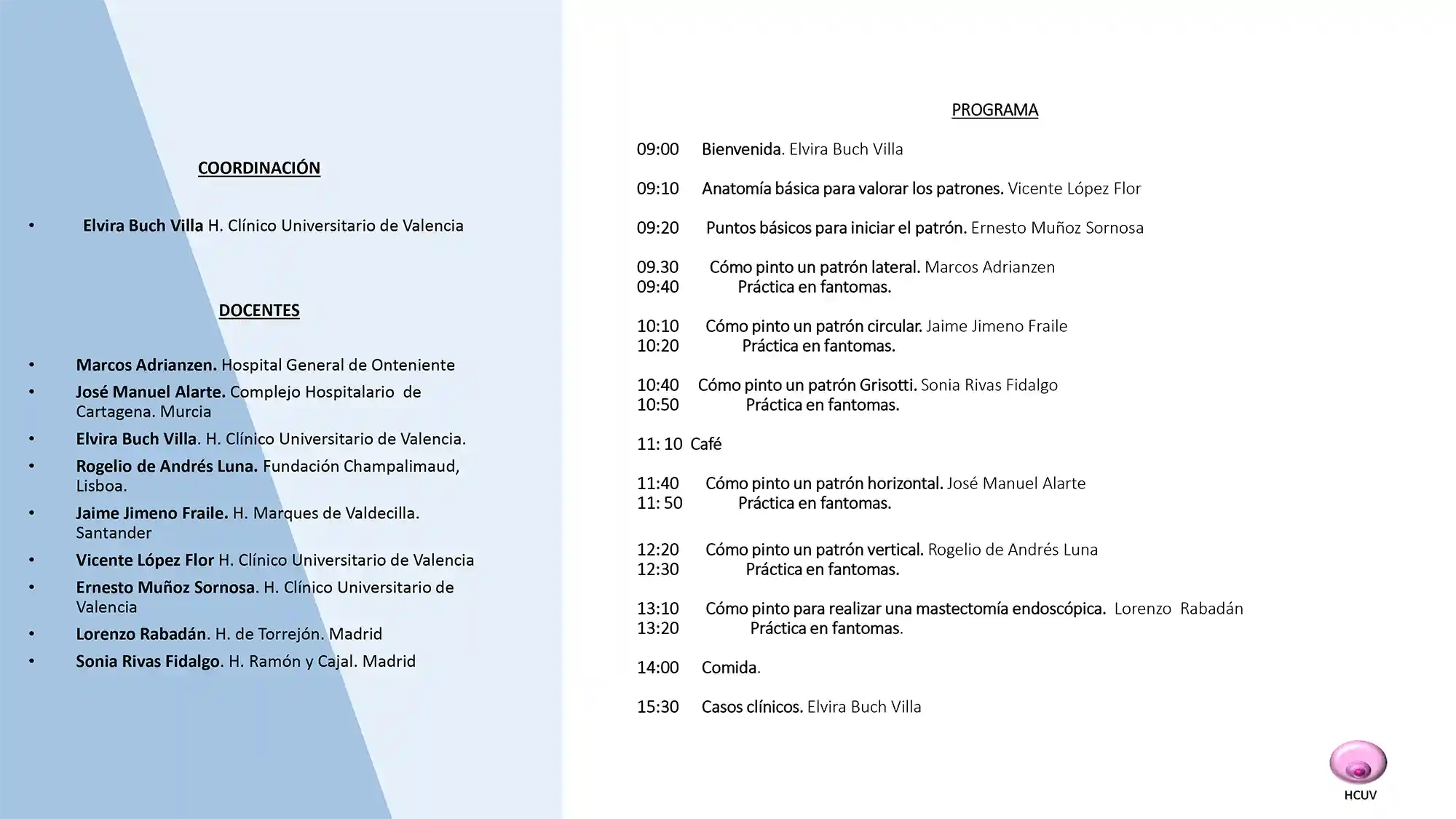 II Curso de patronaje detécnicas oncoplásticas en el cáncer de mama